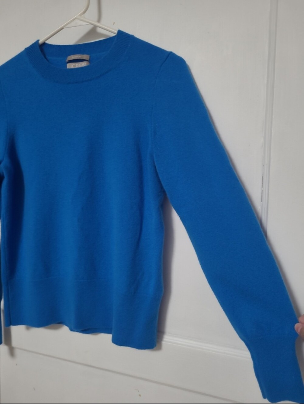 J. Crew Blue Cashmere Crewneck Sweater medium - Picture 2 of 4